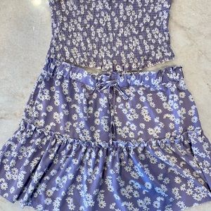 TWO PIECE daisy print skirt and top